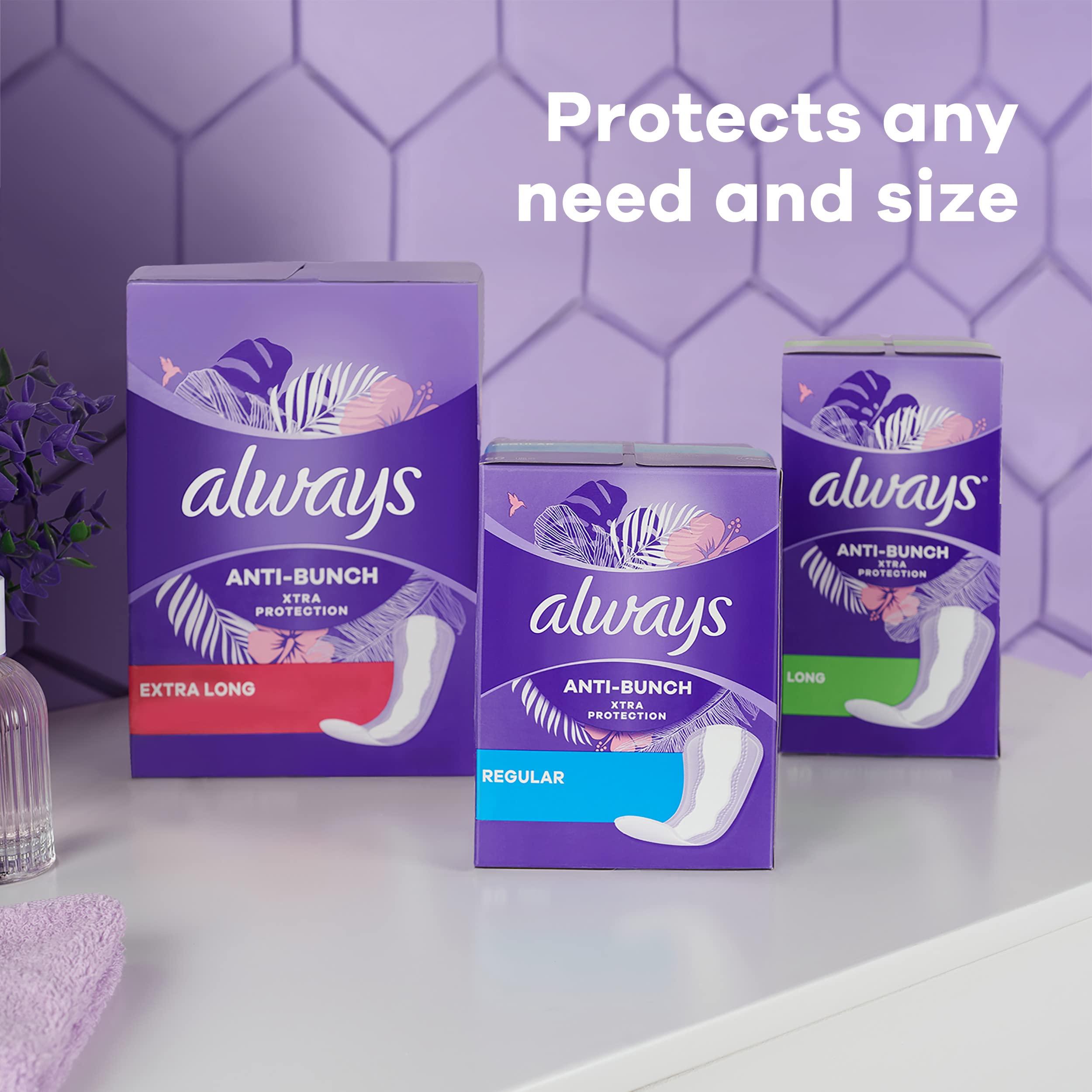 Always Always Dailies Extra Protection Long Liners, 92 Count