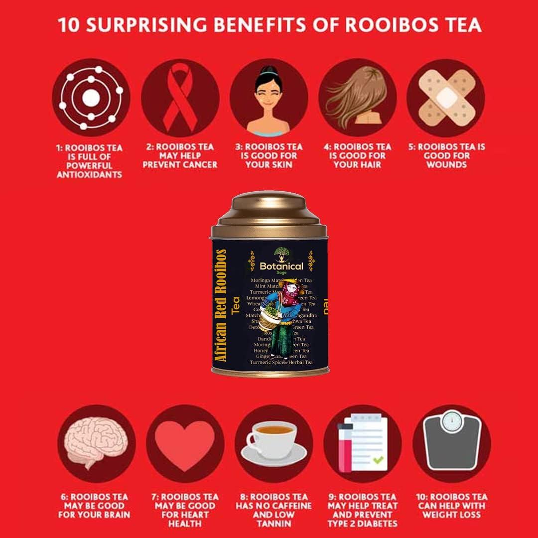 Botanical Sage Botanical Sage - Rooibos Tea 30 Pyramid Tea Bags | South African Red Rooibos | Luxury Tea