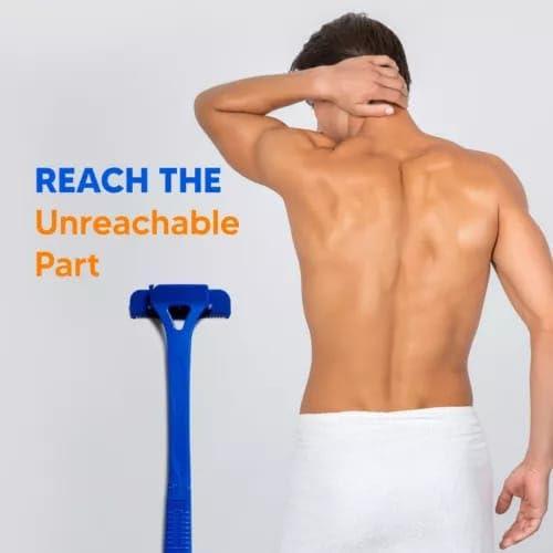 NH Fashion Hub NH Fashion Hub (1Pcs) Long Handle Back Hair Removal and Body Shaver Back Cutter, Ergonomic Back Razor with Long Handle for Men, DIY Shaving Wet or Dry, Quick and Painless Body Care for Arm, Back.
