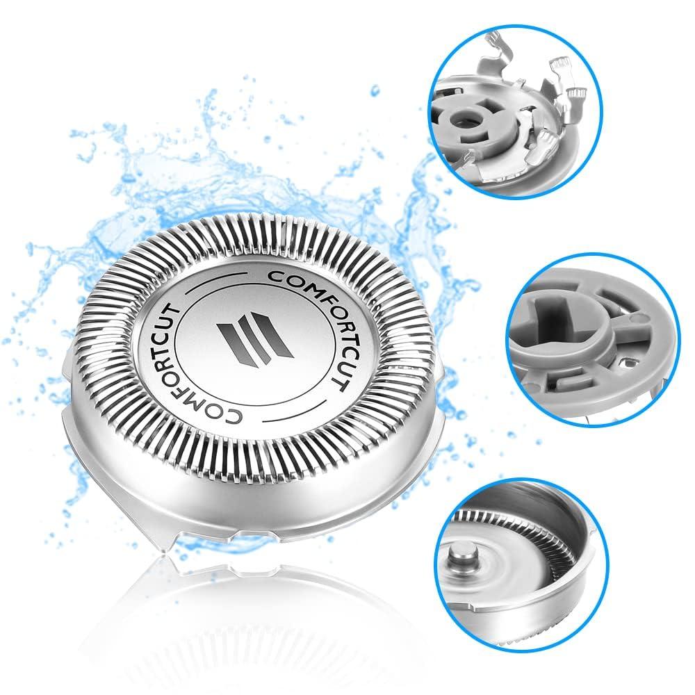 Justec SH30 Replacement Heads for Philips Norelco Series 3000, 2000, 1000 Shavers and S738 Click and Style Fits The Following Models: S1150, S1015, S1100, S1560