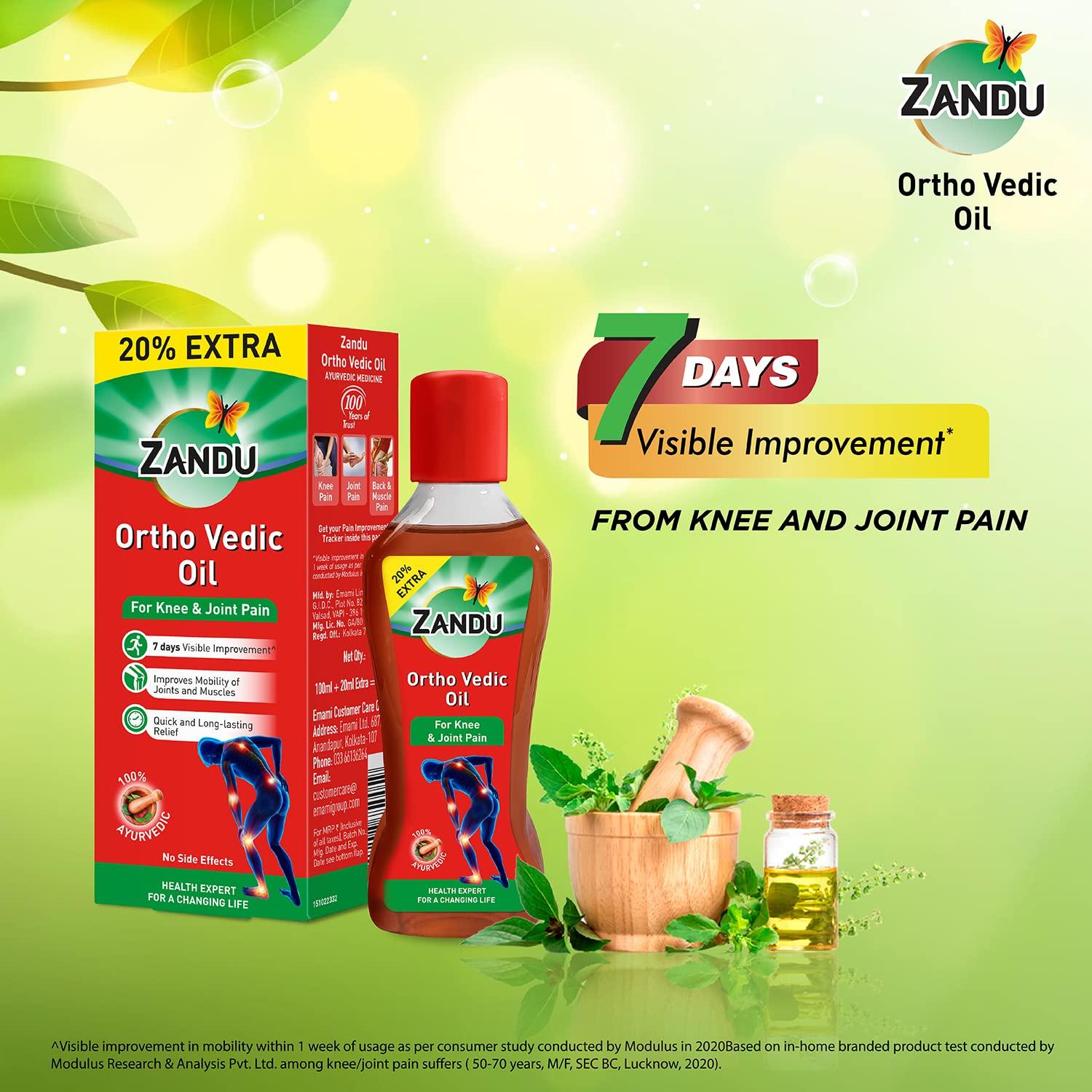 Zandu Zandu Balm 8 Ml Free With Zandu Ortho Vedic Oil 50 Ml Pack Of 2(10 Ml Extra)