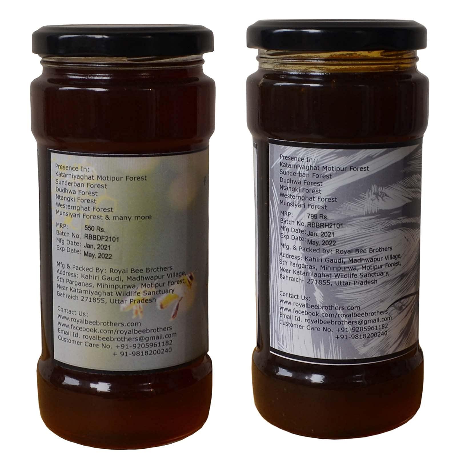 Royal Bee Brothers Wild Forest Raw Honey | Produce of Wild Honey Bee | 100% Pure & Natural, Unprocessed, Unheated, Unadulterated