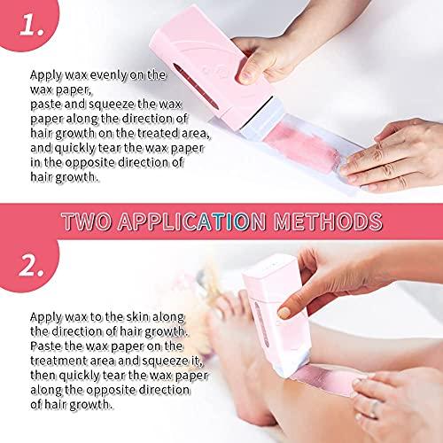 Pehali Cart Pehali Cart Roll on Wax Heater Warmer Hair Removal Hot Wax Heating Machine for Painless Refill Cartridge Wax Strip and Waxing Kit for Women