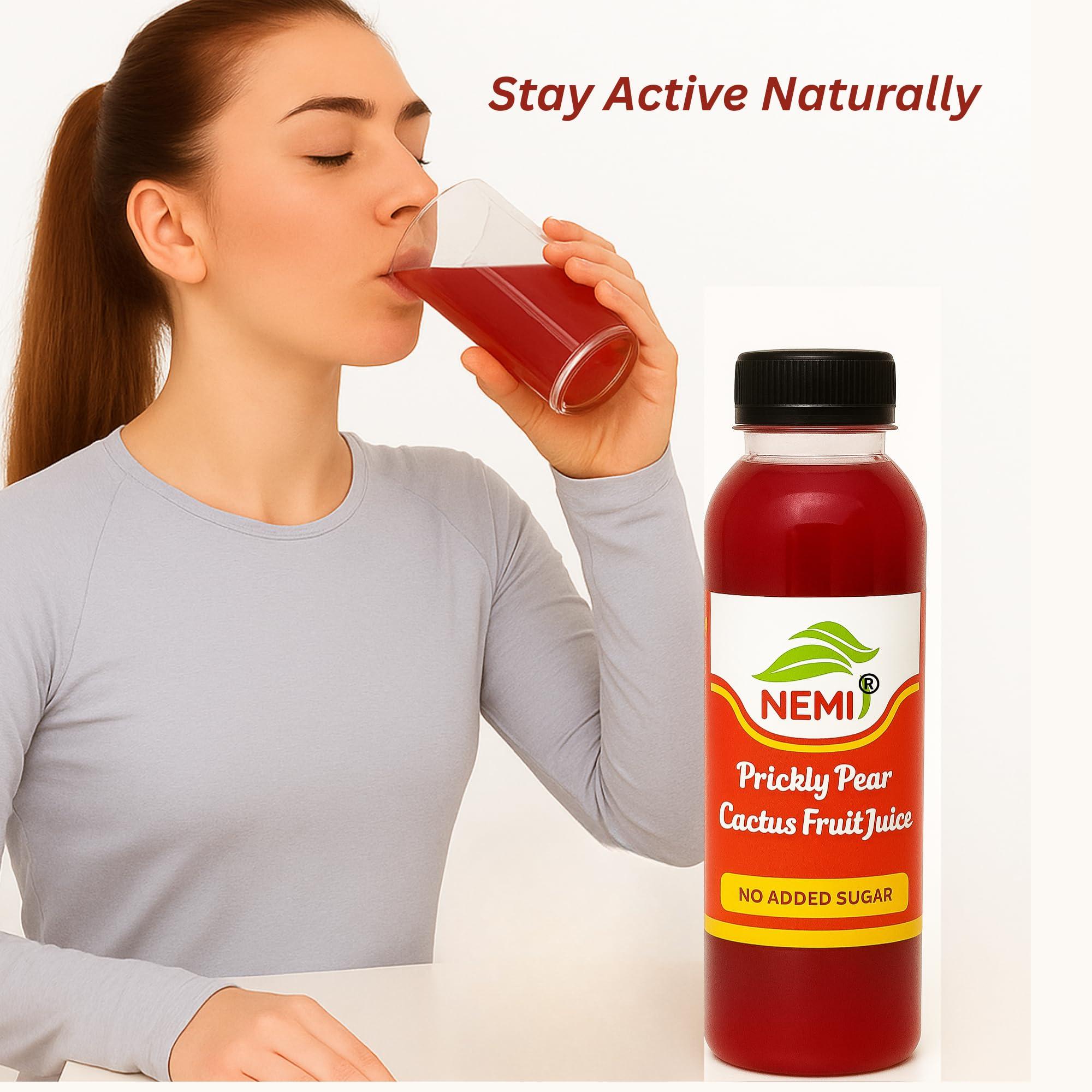 NEMI Nemi Organic Prickly Pear Cactus Juice - Rich in Hemoglobin Sugar Lemon, Vitamin C - Findla Juice Original Pack of 2