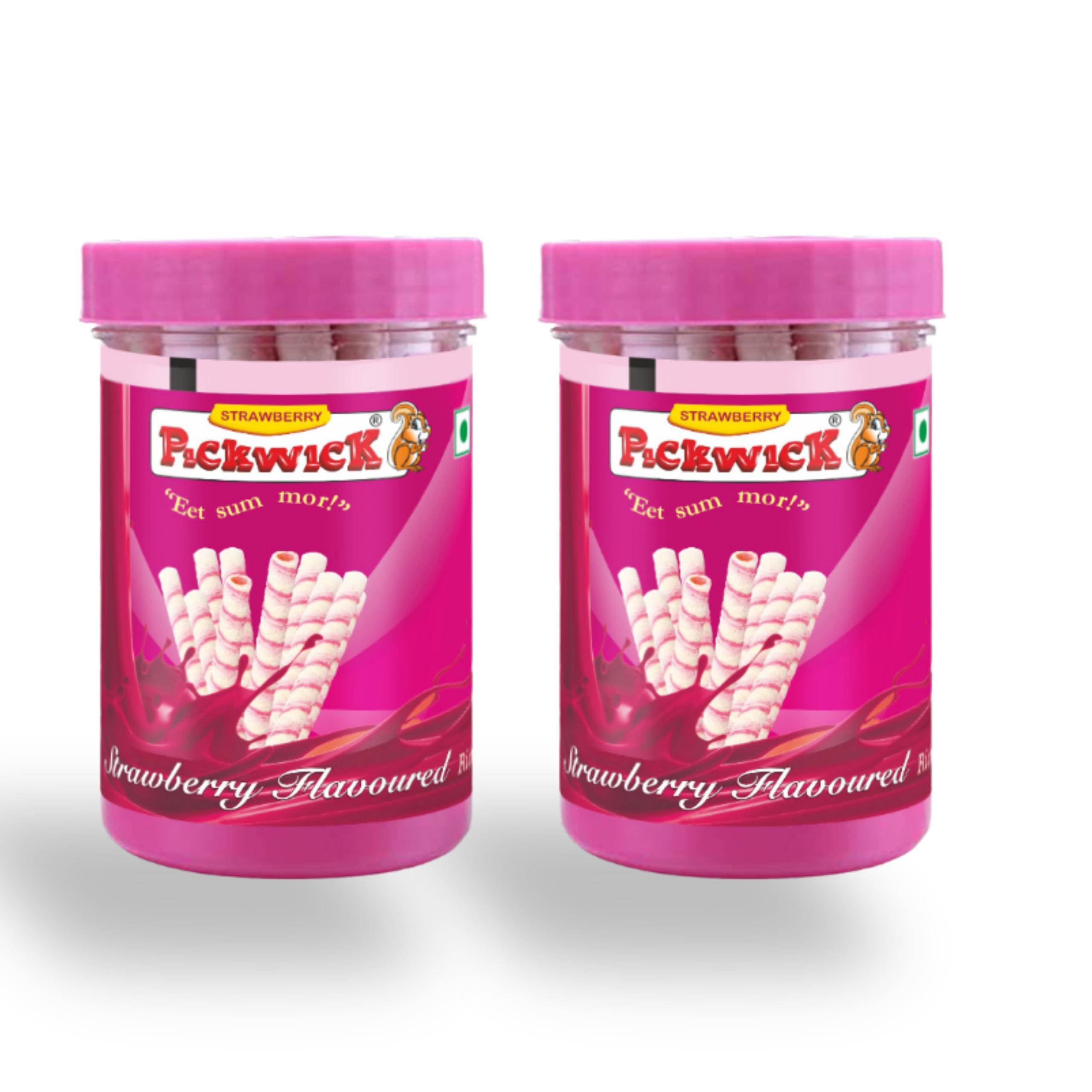 PICKWICK PICKWICK Strawberry Flavoured Wafer Rolls Jar - Combo Pack 300gm (150gm x 2)