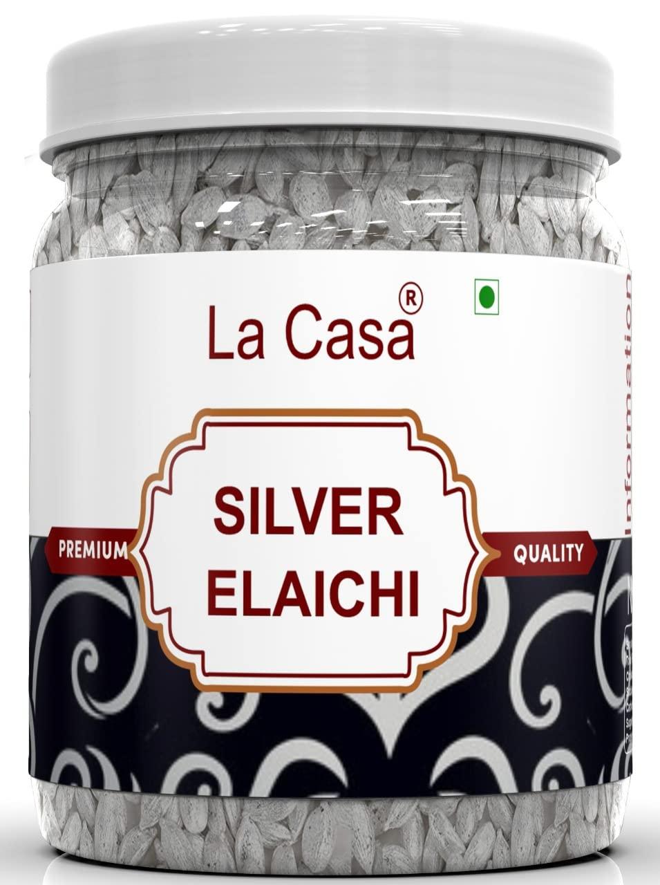 La Casa La Casa Silver Coated Elaichi | Premium Mouthfreshner | Green Cardamom And Silver Leaves | 200g