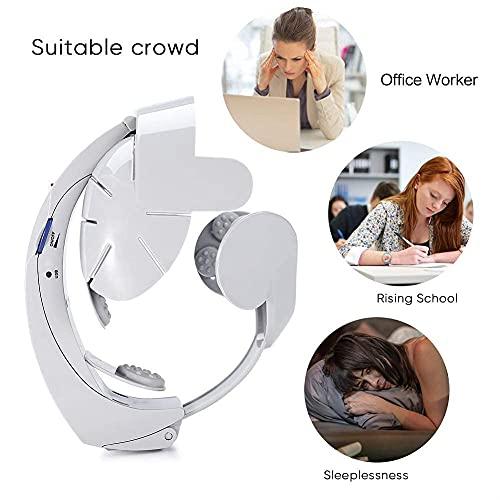 Dweezhet Dweezhet Electric Head Massager Brain Relax Easy Acupuncture Points Therapy, for Stress Relief Prevent Hair Loss Head Relaxing Massage, White