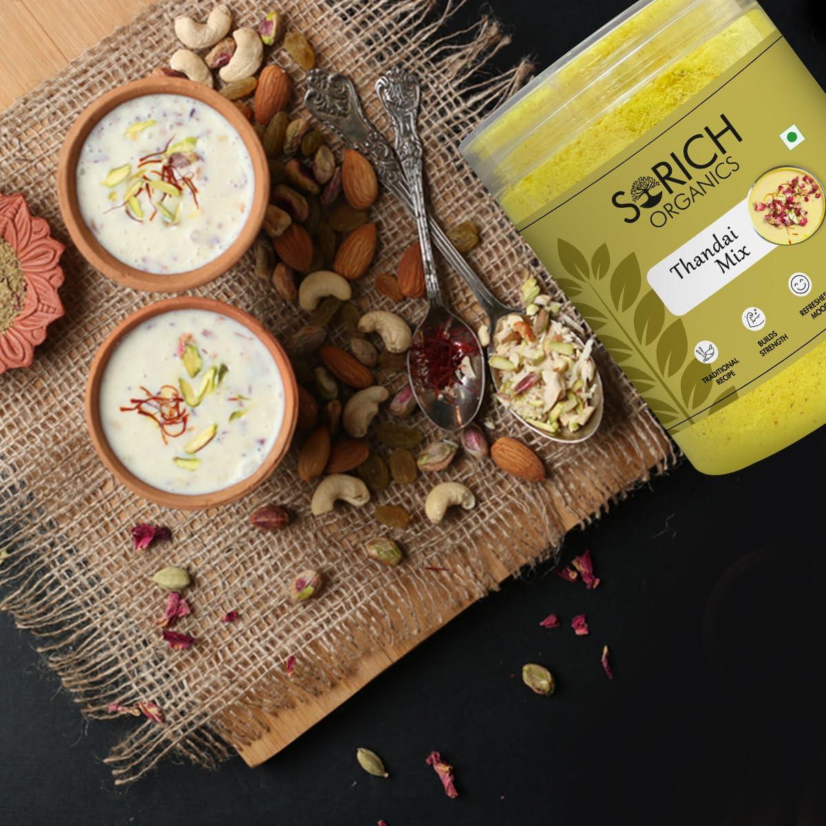 Sorich Organics Sorich Organics Thandai Mix 300g | Thandai Powder for Milk Mix | Thandai Premix Ready to Make | Perfect Summer Drink | Instant Refreshing Drink | Badam, Pista and Elaichi Mixed