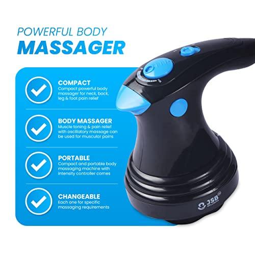JSB JSB HF138 Body Massager Handheld for Pain Relief in Full Body, Neck, Back, Leg & Foot Pain (Black-Blue)