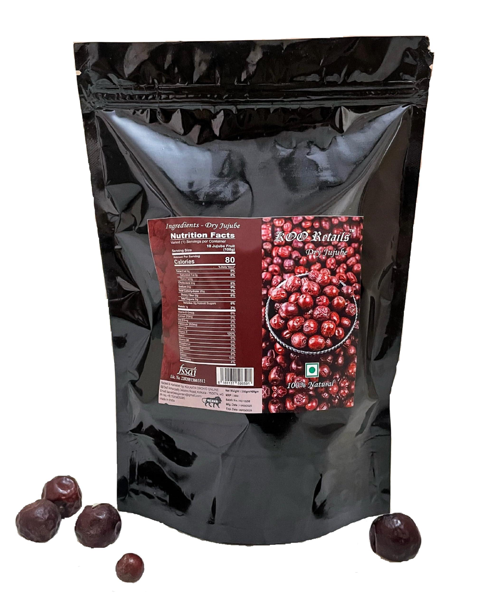 KOO Retails KOO Retails Jujube Dried Fruit - Unnab Ber Red - Whole Bair 400gm Red