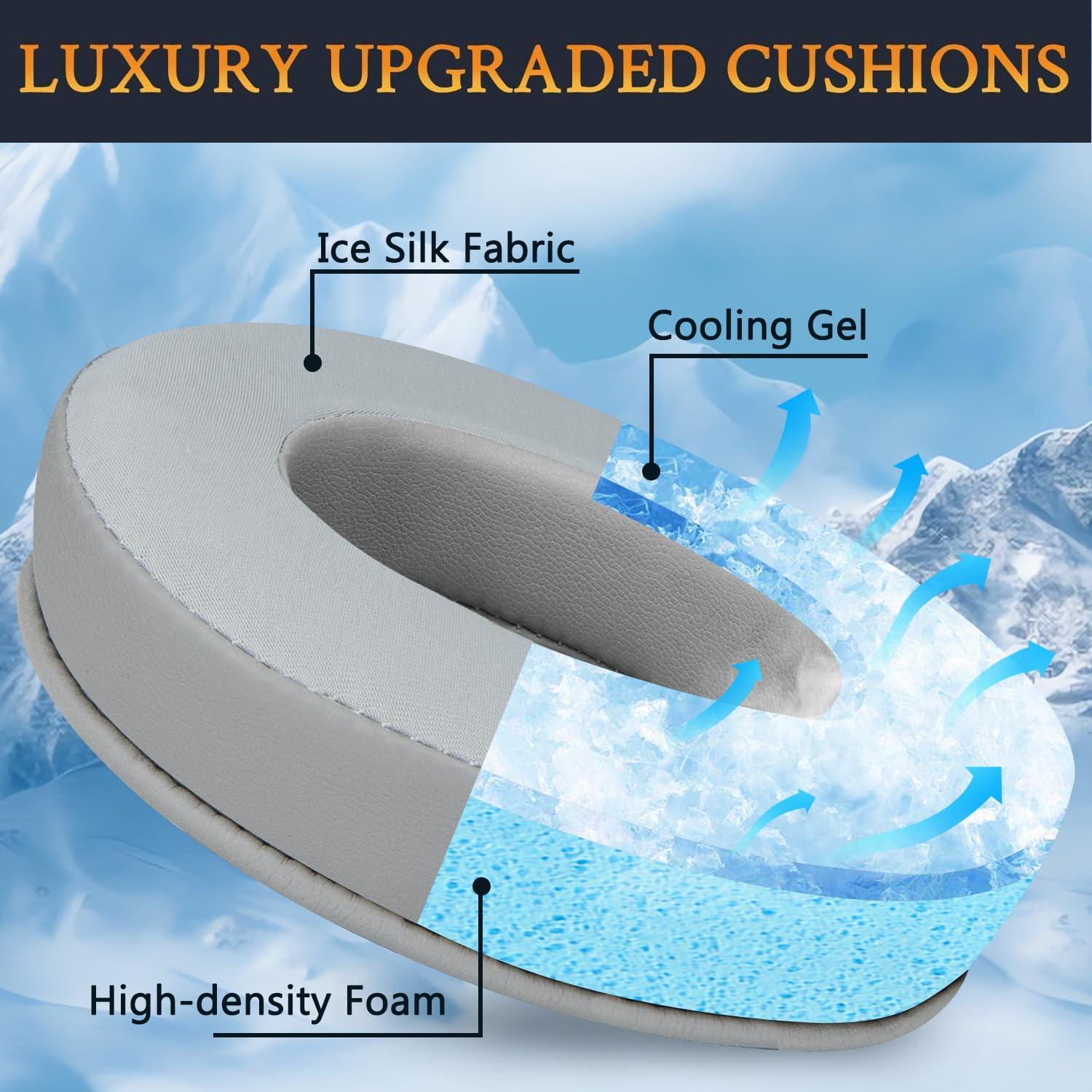 SOULWIT SOULWIT Cooling-Gel Ear Pads Cushions Replacement, for Razer Kraken 2019/Tournament Edition/Ultimate/Kitty, Earpads for Nari/Essential/Ultimate, Kraken X/V3 X Headset - Grey