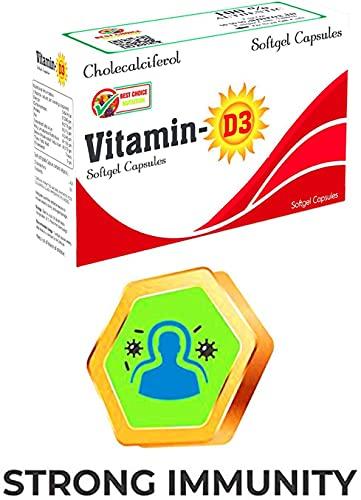 BEST CHOICE NUTRITION Best Choice Nutrition vitamin D3 (Vitamin D3-Cholecalciferol) One-A-Week For Strong Bones, Muscles, Immune System (Pack of 20 No softgel)