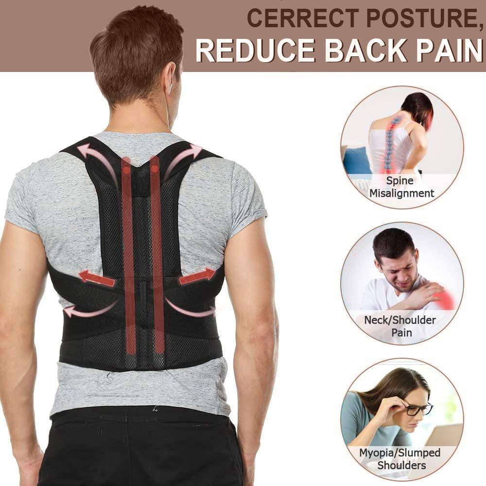 ELEBAE ELEBAE Unisex - Lumbar Support Plus Size Back Support Medical Double New Fully Adjustable Back Brace for Posture Correction and Back Pain Support (X-LARGE)