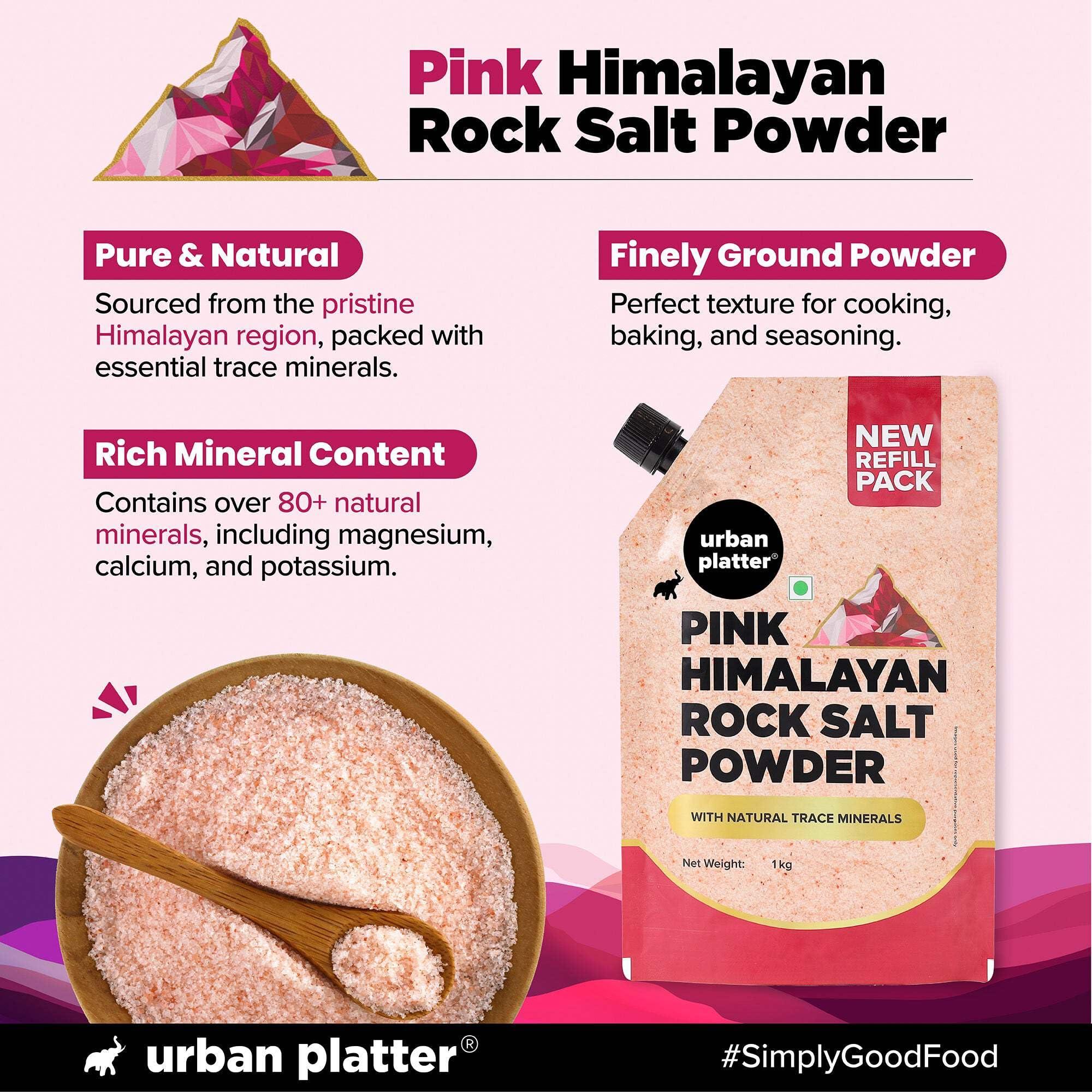 urban platter Urban Platter Pink Himalayan Rock Salt Powder, 1.5kg (Unrefined | Additive Free | 100% Pink Rock Salt | Sendha Salt | PET Jar)