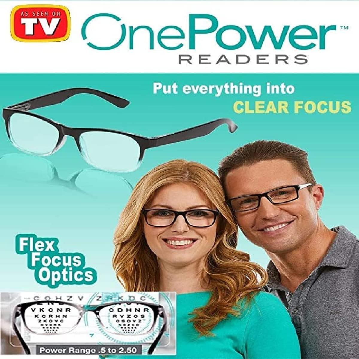 Capmora Capmora Auto Adjusting Optic Magnifying Readers, Computer Screen Unisex Glasses, Flex Focus Adjustable for Women and Men Magnifying Readers One Power Readers (Power Reader_B)