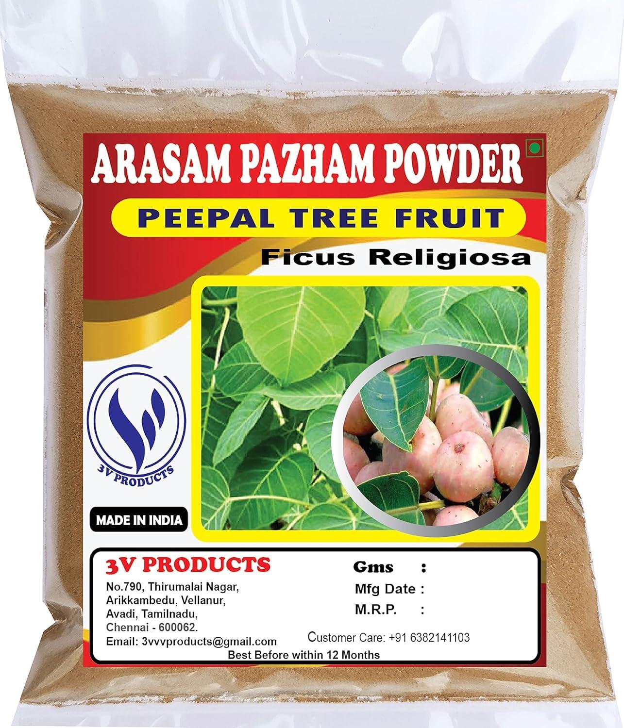 3V PRODUCTS 3V PRODUCTS: Arasam Pazham Powder 100g | Peepal Tree Fruit Powder | Ficus religiosa | Sacred Fig Powder