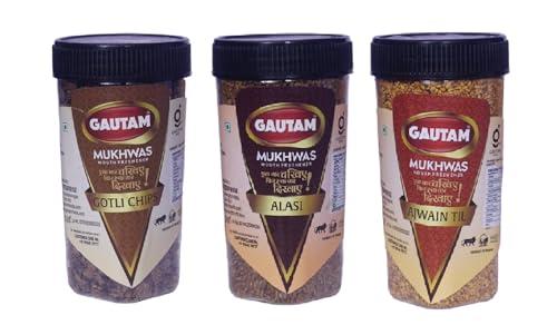 Gautam Mukhwas Combo Pack |Gotli Chips 150g |Alsi 130g | Ajwain Til 150g (Pack of 3)