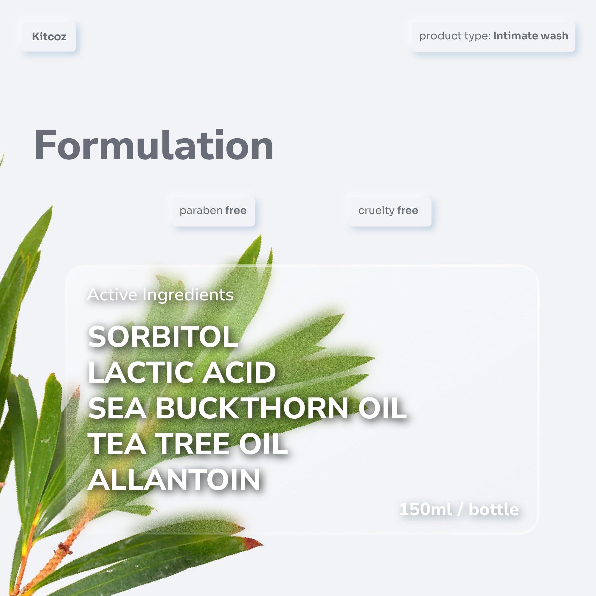 Kitcoz Kitcoz Intimate Hygiene Wash for Men (150ml) | Prevents Itching, Drying, Bad Odour & Fungal Infections | Natural pH Balance for Private Parts | Suitable for All Skin Types