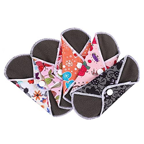 Artibetter ARTIBETTER 5pcs Menstrual Pads Sanitary Pads Washable Bamboo Menstrual Cloth Pads Incontinence Pads for Women Girls