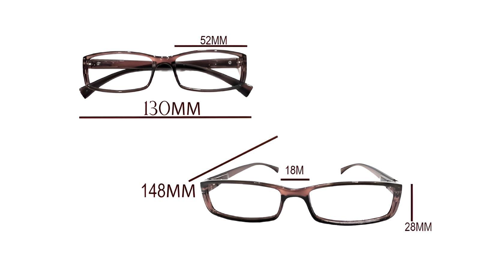 I-CARE OPTICALS I-CARE OPTICALS Power Reading Glasses Premium Unisex Near Vision Light Weight With Spring Small Size Available in 7 Colours +1.00 to +3.00 (+2.50, Brown)
