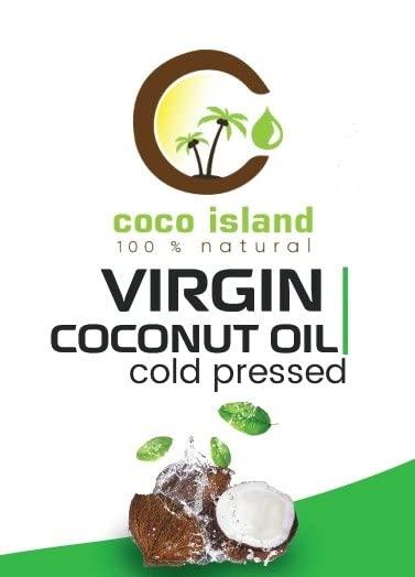 Coco Island Coco island Virgin Coconut Oil Natural & Edible Cold Pressed Coconut oil skin care & Hair Care oil (1 L)