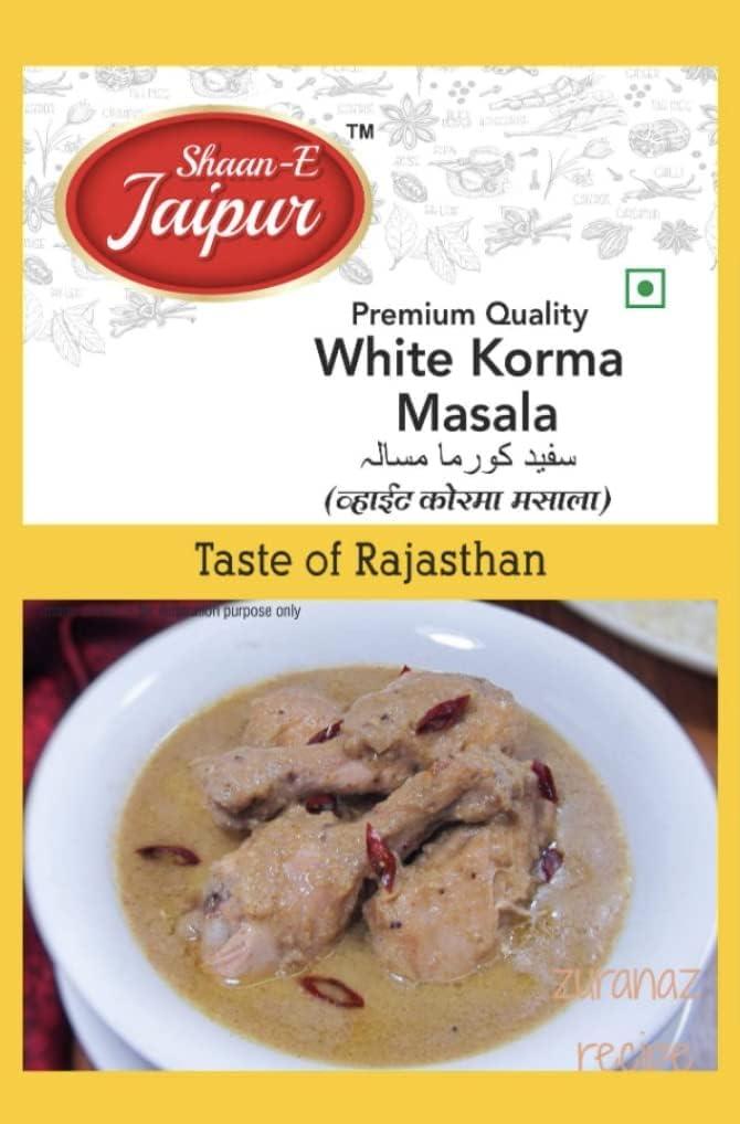SHAAN-E JAIPUR Shaan-E Jaipur White Korma Masala | Shahi White Chicken Korma Masala | Natural Spices | Spice for Authentic Taste and Colour 50 gm Each (Pack of 1)