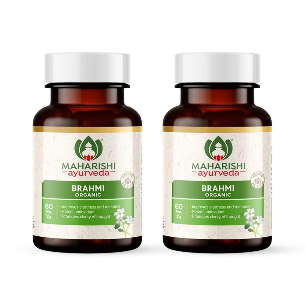 Maharishi Ayurveda Maharishi Ayurveda Organic Brahmi - Bacopa Monnieri Tablets | For Brain Health | 60 Tabs - Pack of 2 (120 Tablets)