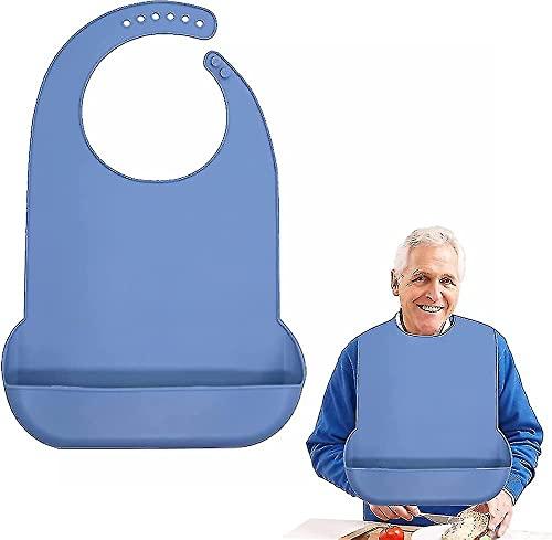 Dhadh Dhadh Adult Bib Waterproof Anti-oil Diving Fabric Bib Elderly Aged Senior Citizen Mealtime Protector Disability Aid Aprons (1)