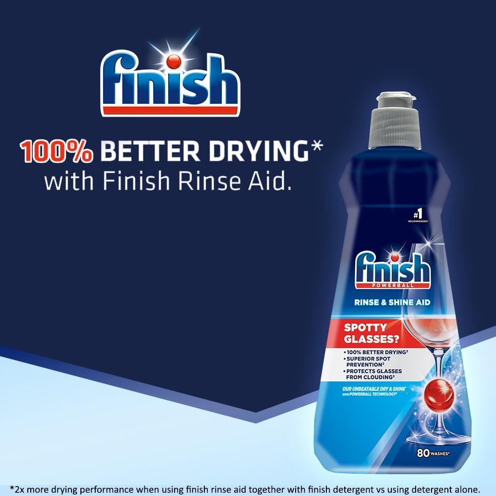 Finish Finish Dishwasher Rinse Aid, Shine & Dry - 400 ml (Pack of 4)