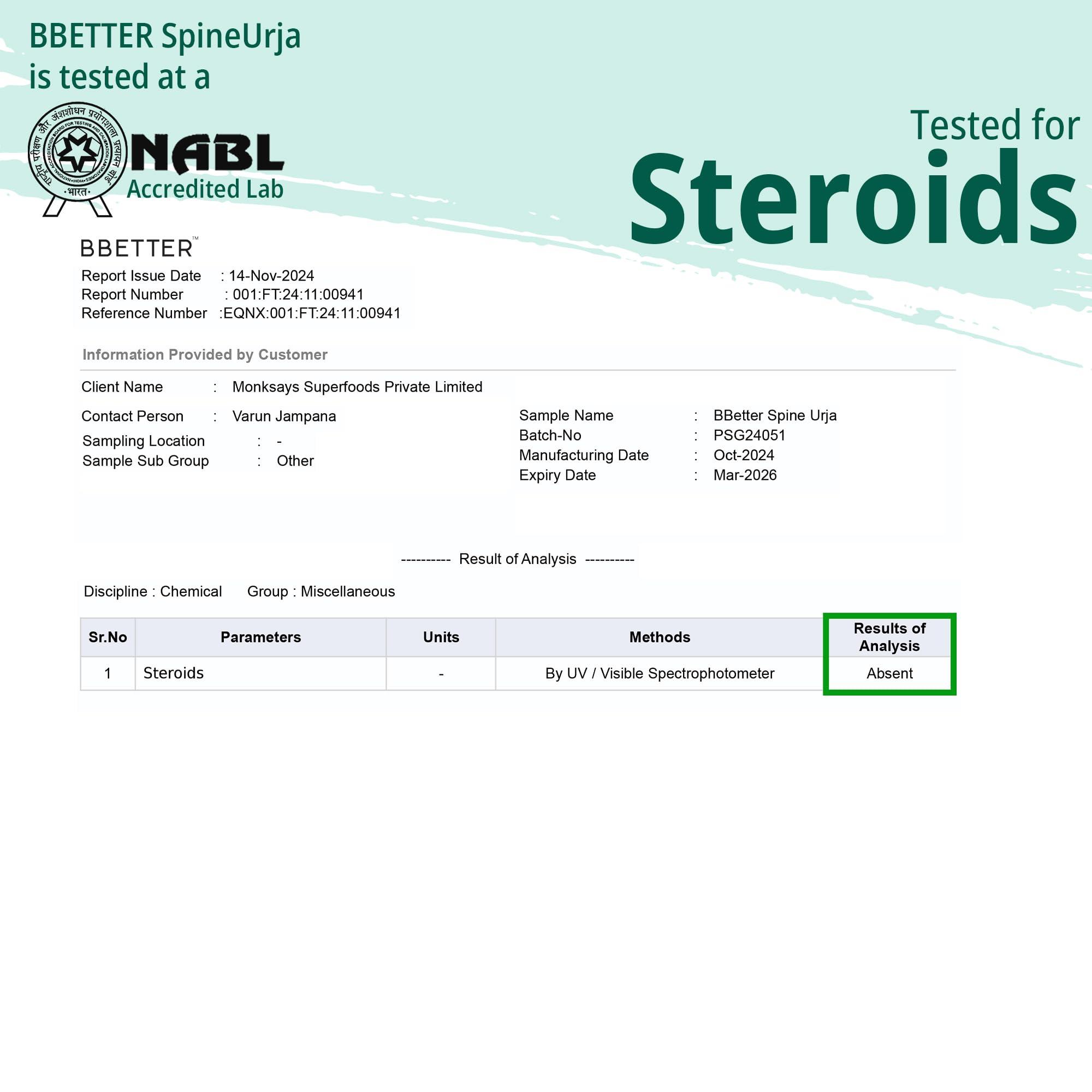 BBETTER BBETTER SpineUrja -Ayurvedic Lower Back Pain Relief & Sciatica Relief | Made by Taila Paka Vidhi Method | 120 Softgels