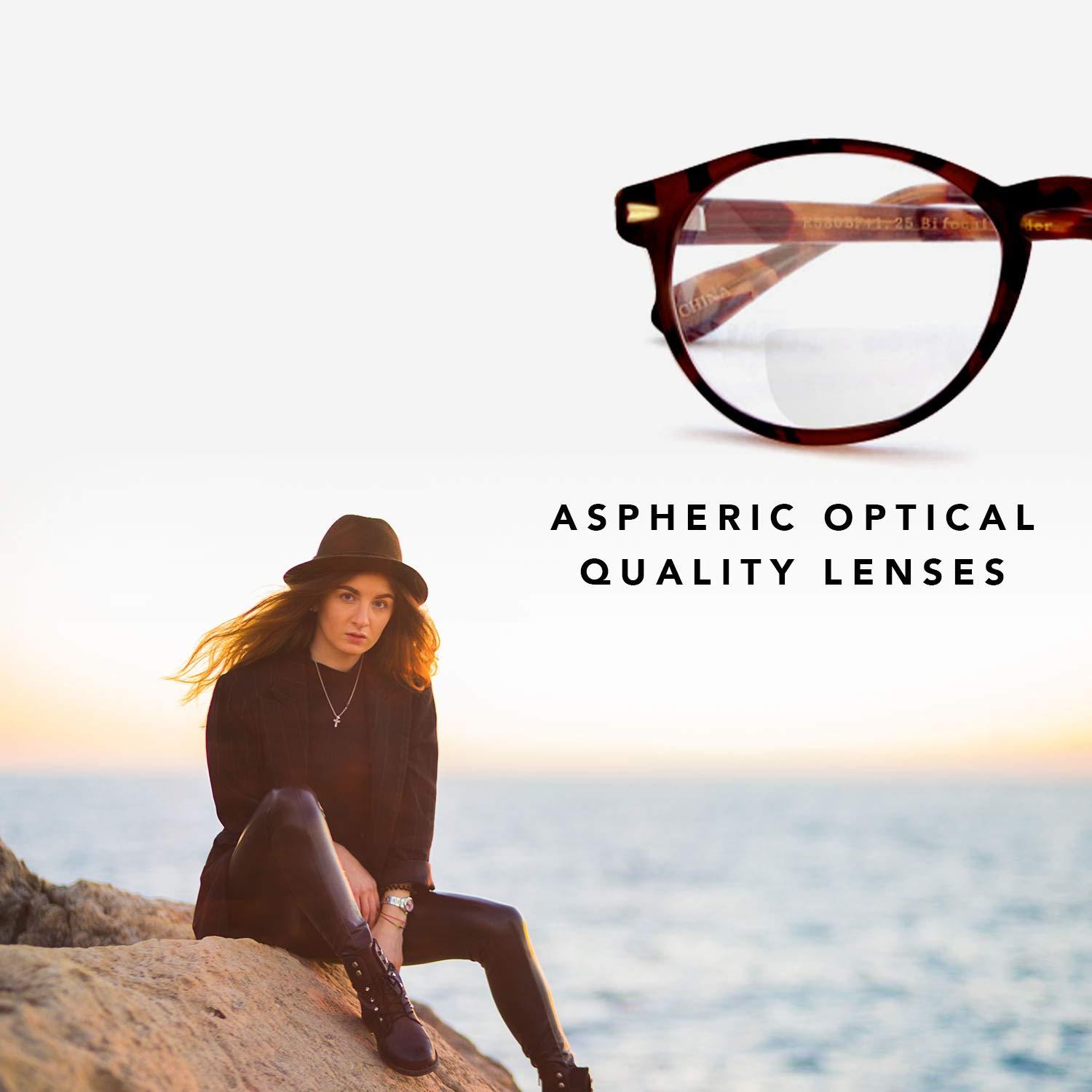 Boomer Eyeware Boomer Eyeware Classic Stylish Bifocal Rounders, Reading Glasses for Men & Women, 2.50, Brown, Brown, 2.50