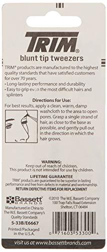 Trim Trim Blunt Tip TWEEZERS with textured Grip