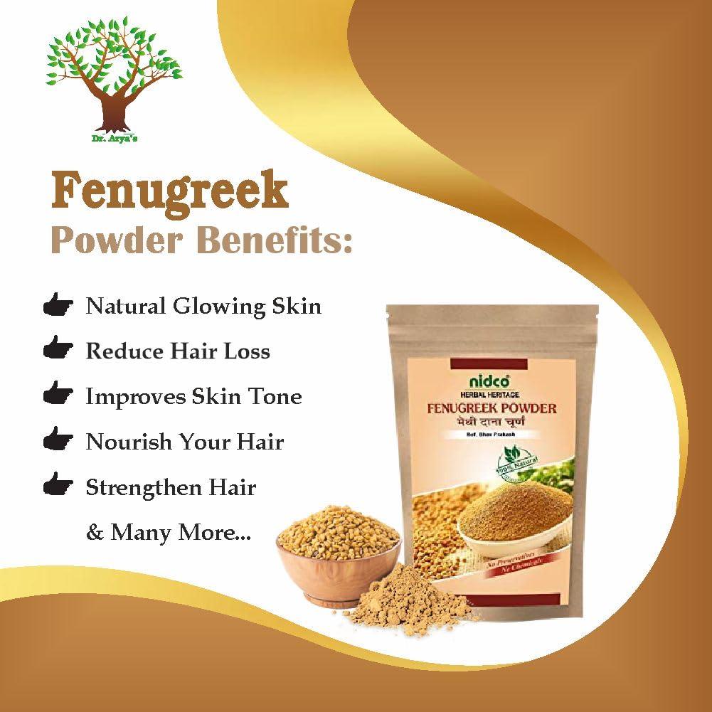 NIDCO Nidco Methi Dana/Fenugreek Powder with the Natural Herbs | Hair Growth | Menthya,| Venthayam| Menthulu| Trigonella Foenum-Graecum 100gms (Pack of 2)