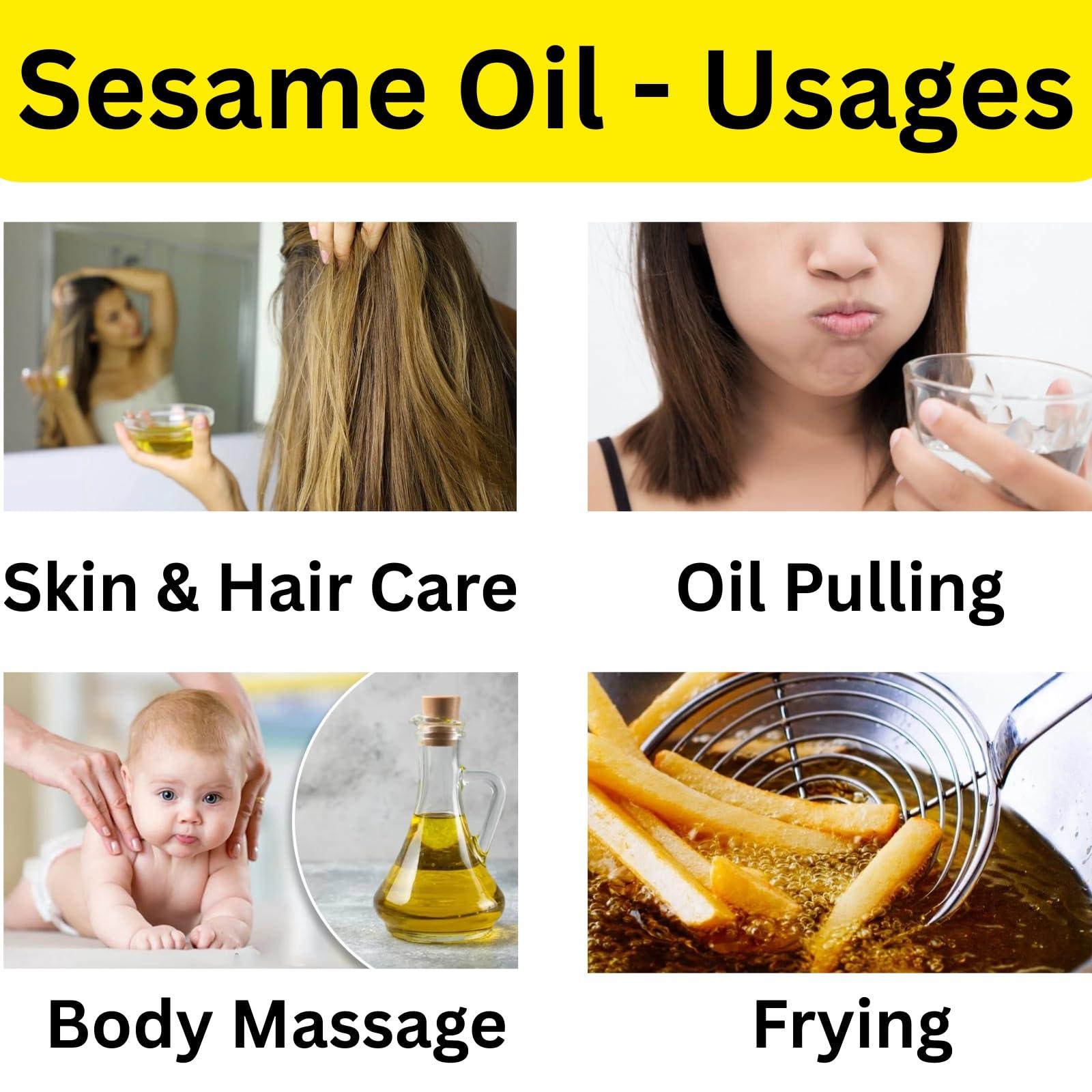 GS OILS GS OILS Cold Pressed Til Oil/Wood Pressed Gingelly Oil/Mara Chekku Nalla Ennai/Cold Pressed Sesame Oil for Kids - 2000 ml (2 Litres)