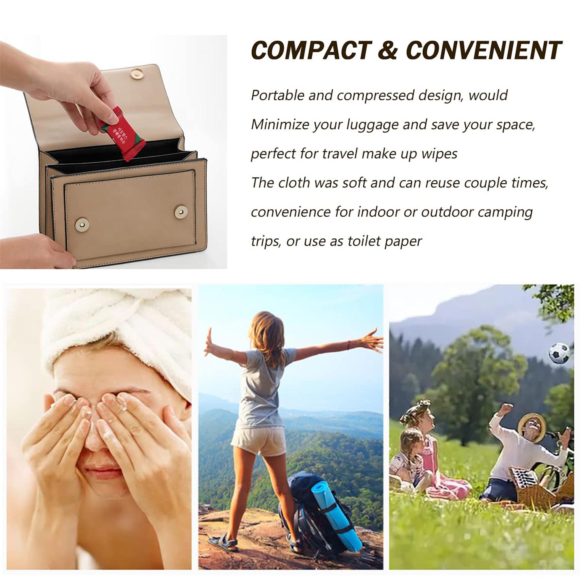 JOYUS JOYUS Coin Tissue Tablets, Disposable Compressed Tissue Mini Towels Tablets, Soft & Odor Free, Portable Home Hand Napkin Wipes for Survival Travel Camping Beauty Salon Outdoor, White, Pack of 10