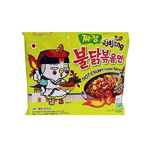 Sam Yang Sam Yang Samyang Jjajang Hot Chicken Flavour Ramen Instant Korean Noodles - 140Gm*4Pack (Pack Of 4) (Imported)