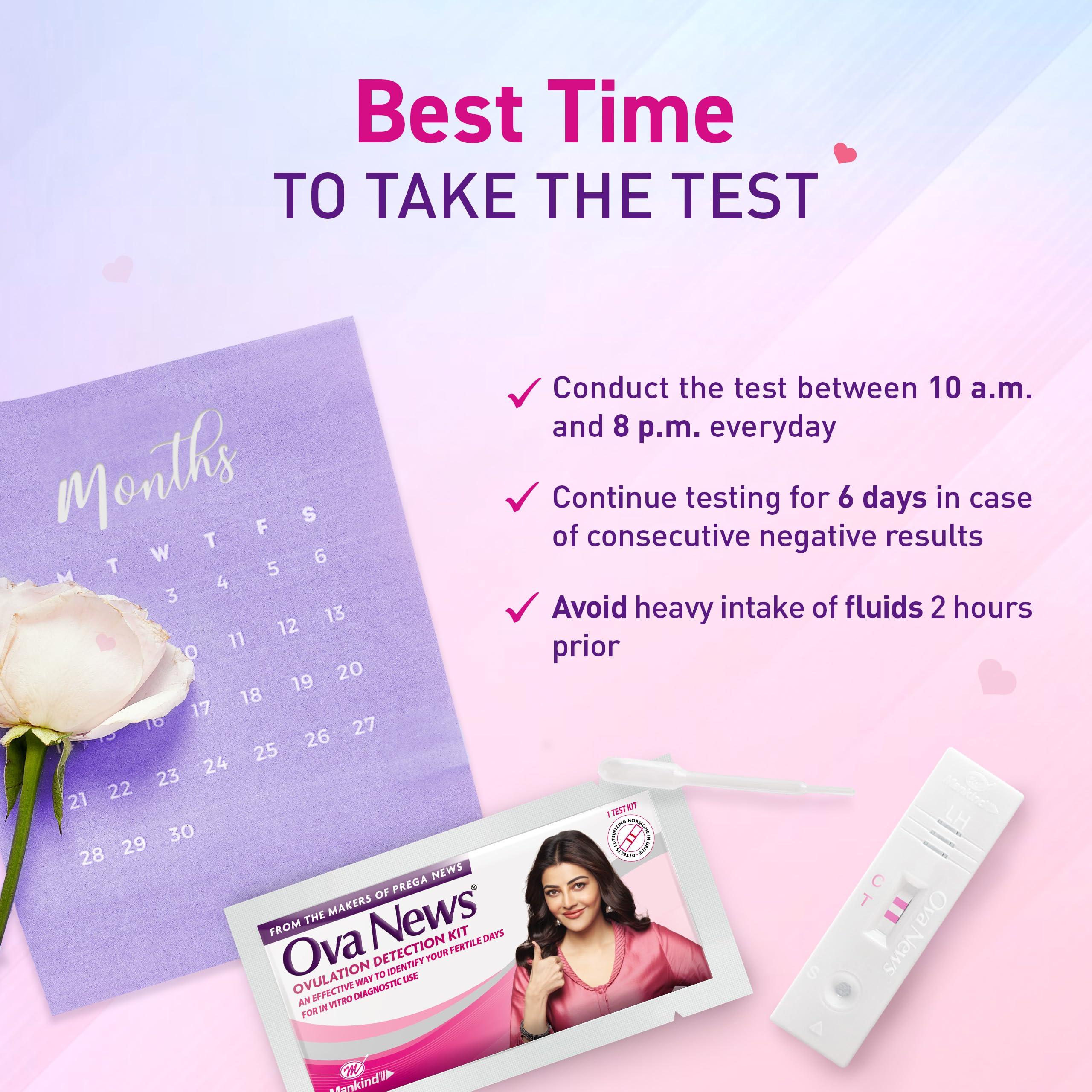 Ova News Ova News - Ovulation Detection Kit from Prega News | Identifies 5 Most Fertile Days to Conceive in 5 Mins (Pack of 5)