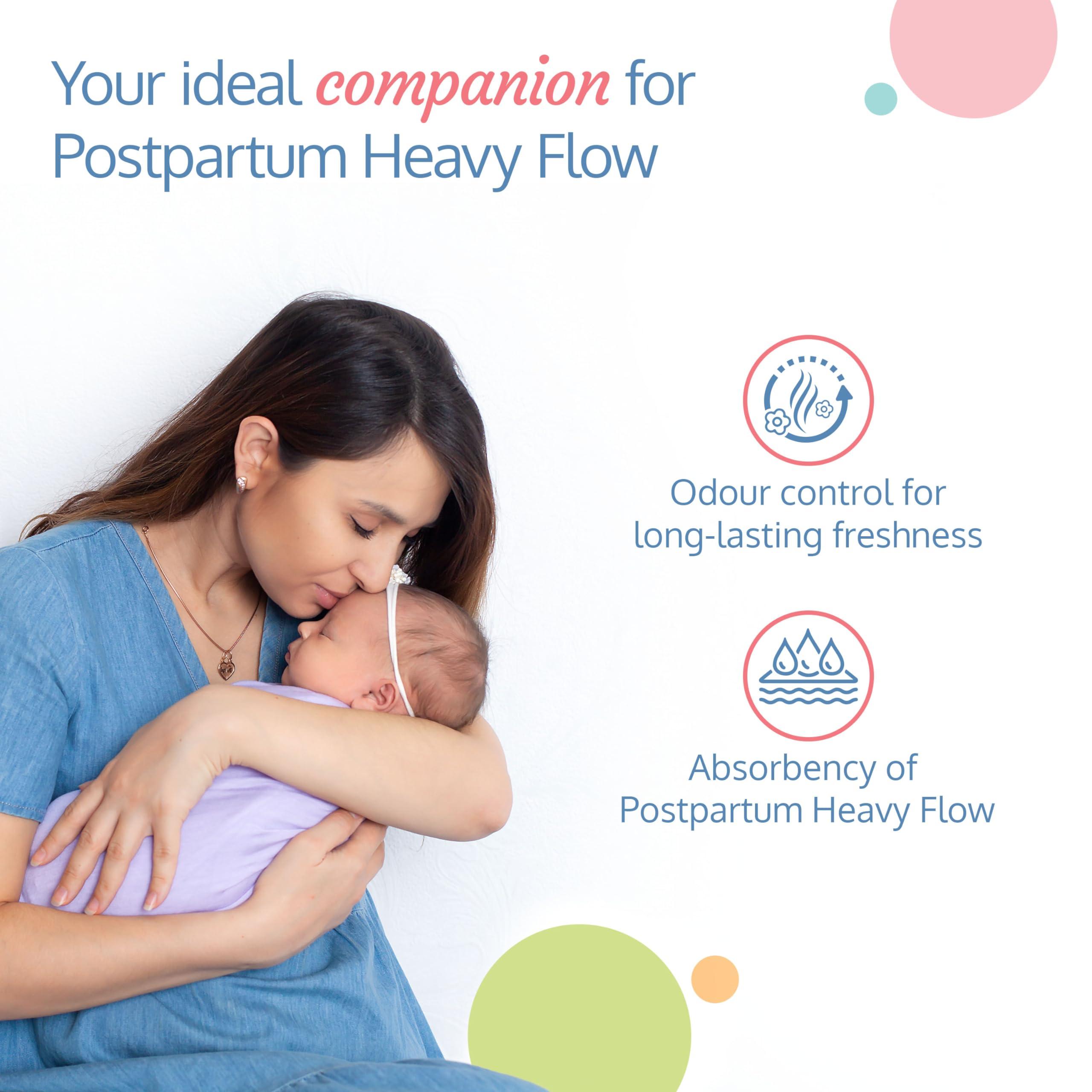 LuvLap LuvLap Extra Absorbent Maternity Pads, 10\'s x 3 Pack (30 Pads), 0-2 Weeks Post-Birth, After Delivery Pad for Heavy Flow, Sanitary Pads for Women, Ultra Soft Pads for Maternity Flow,Postpartum Bleeding