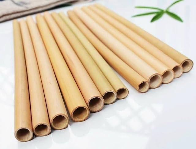 TUGS TUGS Bamboo Grass Straws Pack of 25 Natural Eco Friendly Biodegradable Drinking Straws with Straw Cleaning Brush - Reusable. (TUGS-9x11-25)