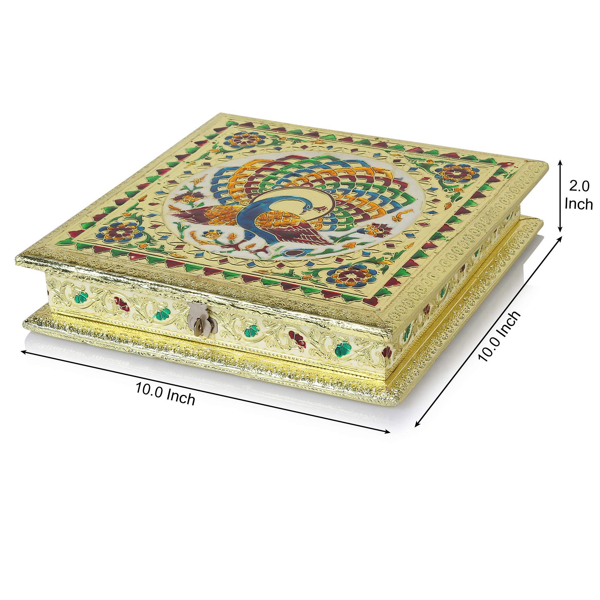 Fruitri Fruitri Handmade Dry Fruit Gift Boxes with Dry Fruits - 4 Part, Mix Dry Fruits Pack, 10x10 Inches, (Dry Fruit Combo 150g X 4)