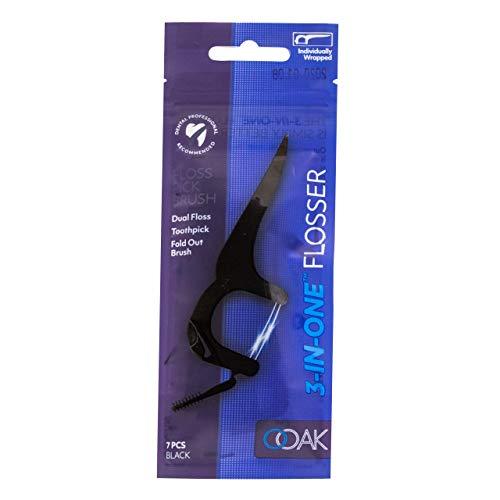 OOAK Ooak 3-in-one Flosser, 5 Packs of 7pcs Pack - Black