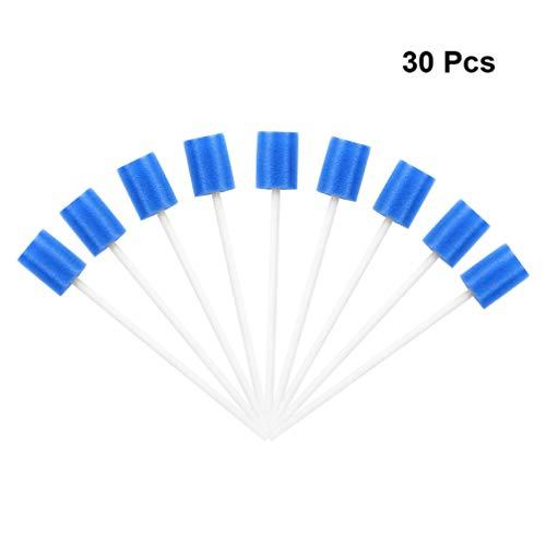 HEALLILY HEALLILY 30PCS Oral Swabs Oral Sponge Swabs Mouth Tooth Cleaning Swabs Oral Care Sponge Swabs Single Use Blue