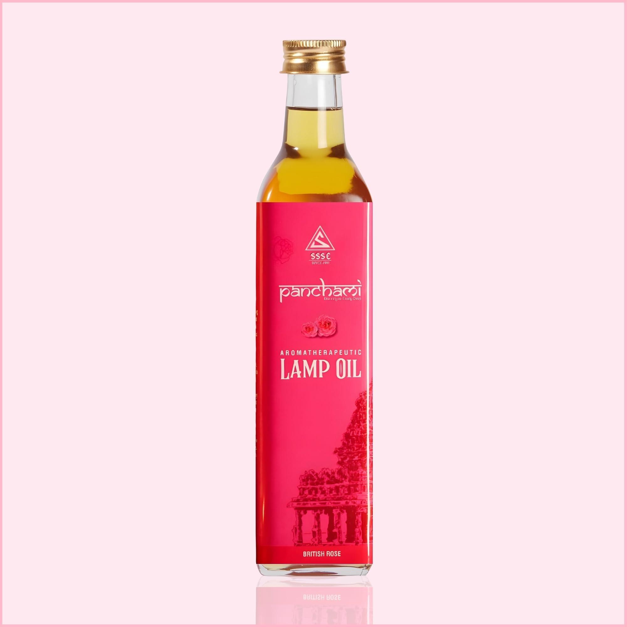 panchami Panchami Sacred Fragrances - Rose Lamp Oil | Inspired from Vedas & Puranas | 100% Natural & Pure Pooja Oil | For Worship & Wellness | 1000 ML