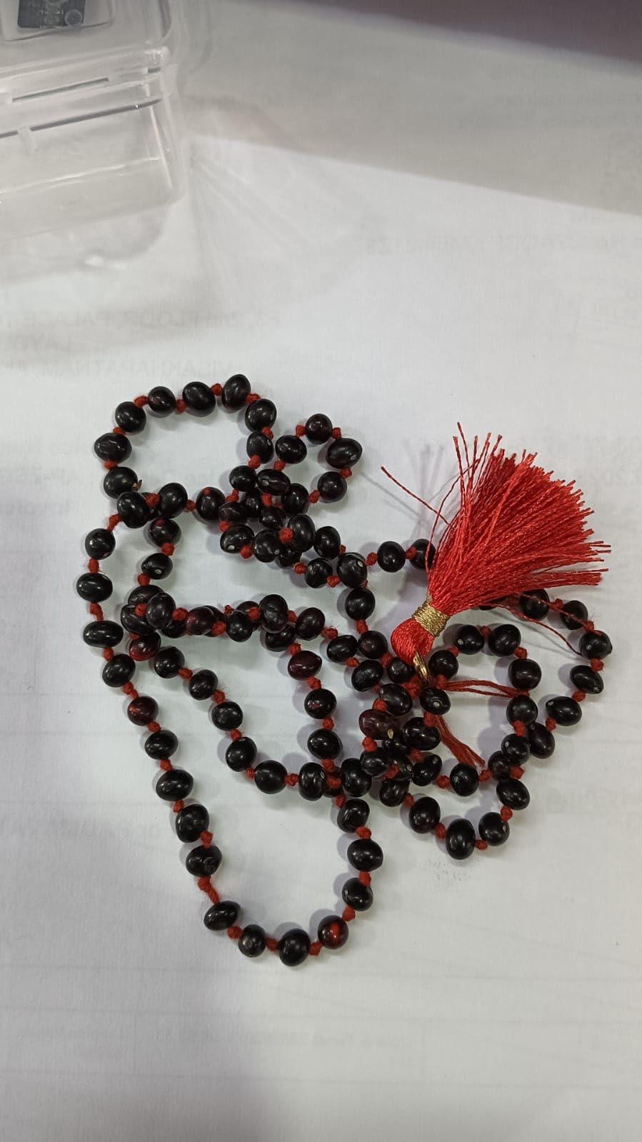 pmw Pmw - Natural Black gunja mala - chirmi mala - Kala gunja mala For Lakshmi Mahakali Pooja
