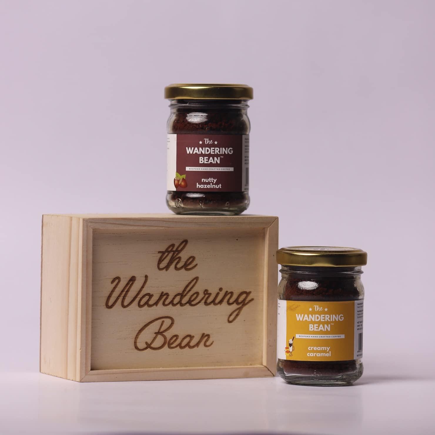 The Wandering Bean The Wandering Bean Coffee Hamper Best Birthday Gift -Set of 2 Assorted Coffees (Choose 2 Flavors of Your Choice) Gift Festive, Best Gift Hamper 40g X 2 Jars) Gift Festive, Best Gift Hamper