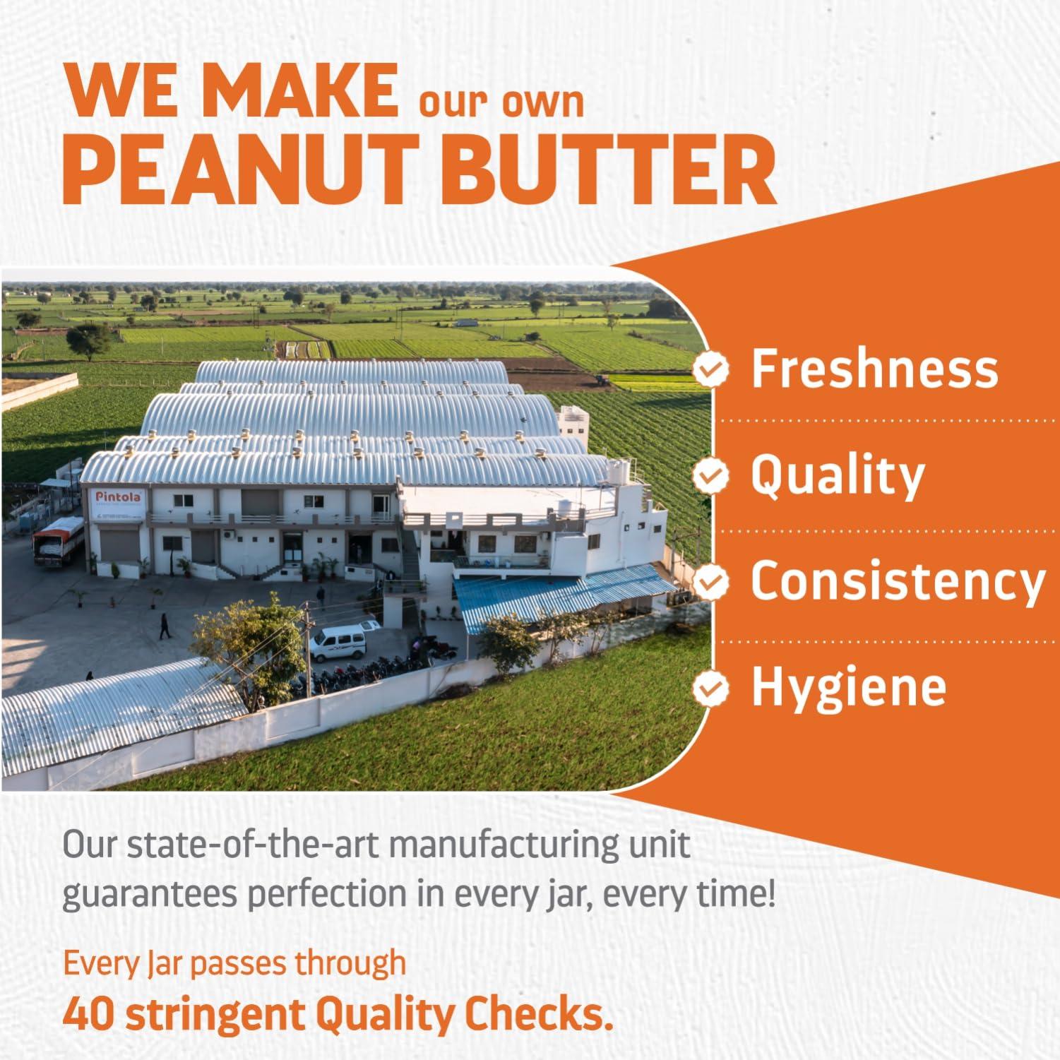 Pintola Pintola American Recipe Performance Series Peanut Butter (Crunchy) - 1kg | Vegan Protein | 32% Protein | High Protein & Fiber