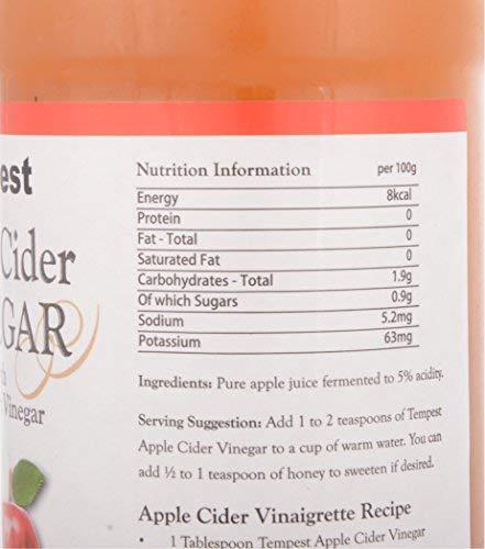 Generic Tempest Apple Cider Vinegar with Mother Vinegar, Raw, Unfiltered and Undiluted - 500 ml (Pack of 5)