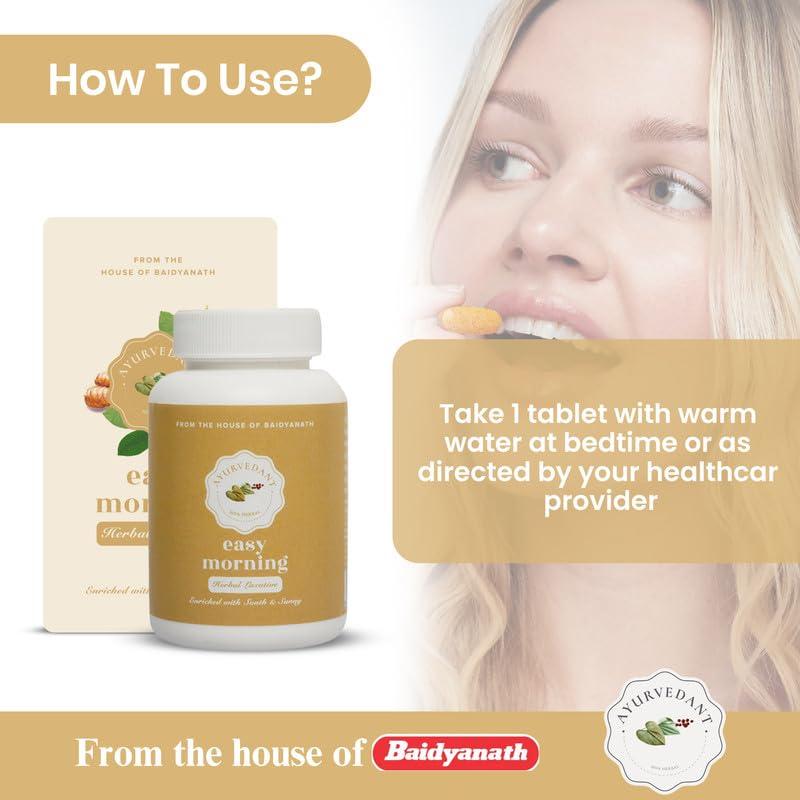 Ayurvedant Ayurvedant Easy Morning Tab For Helpful in Constipation, Improve Digestion & Healthy Bowel Movement (60 Tablets)