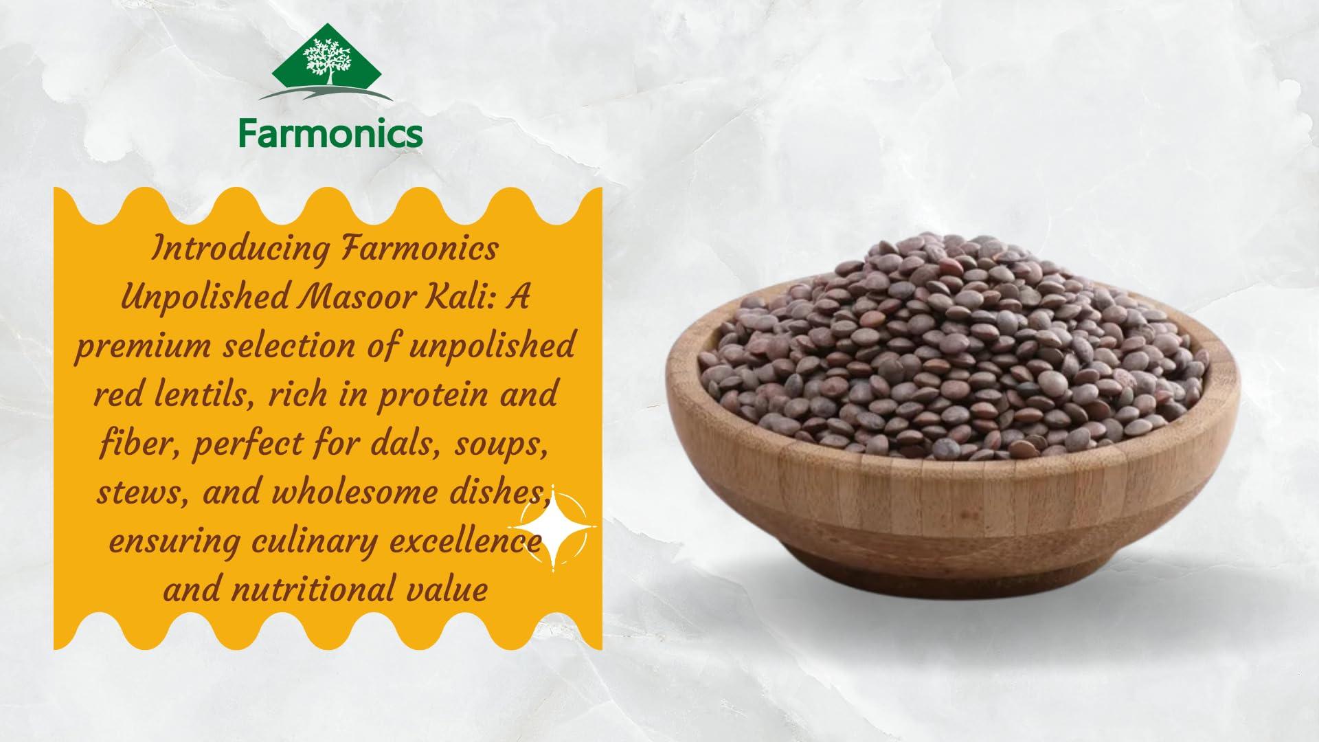 Farmonics Premium Black Masoor Dal Sabut 2kg | Kali Malka Dal | Khadi Masoor | Premium Kali Masoor