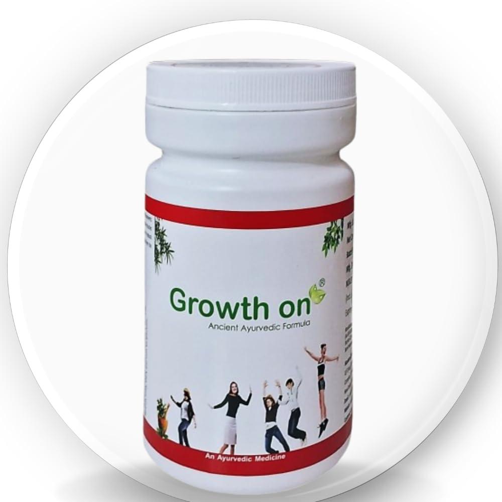 Growth On GrowthOn Powder | Ayurvedic Height Growth | Boosts Immune System & Natural Growth | 100% Herbal Powder Pack of 200 gram Bottle